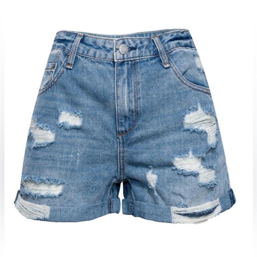 Vici By Together Distressed Cuffed Denim Shorts – Size M